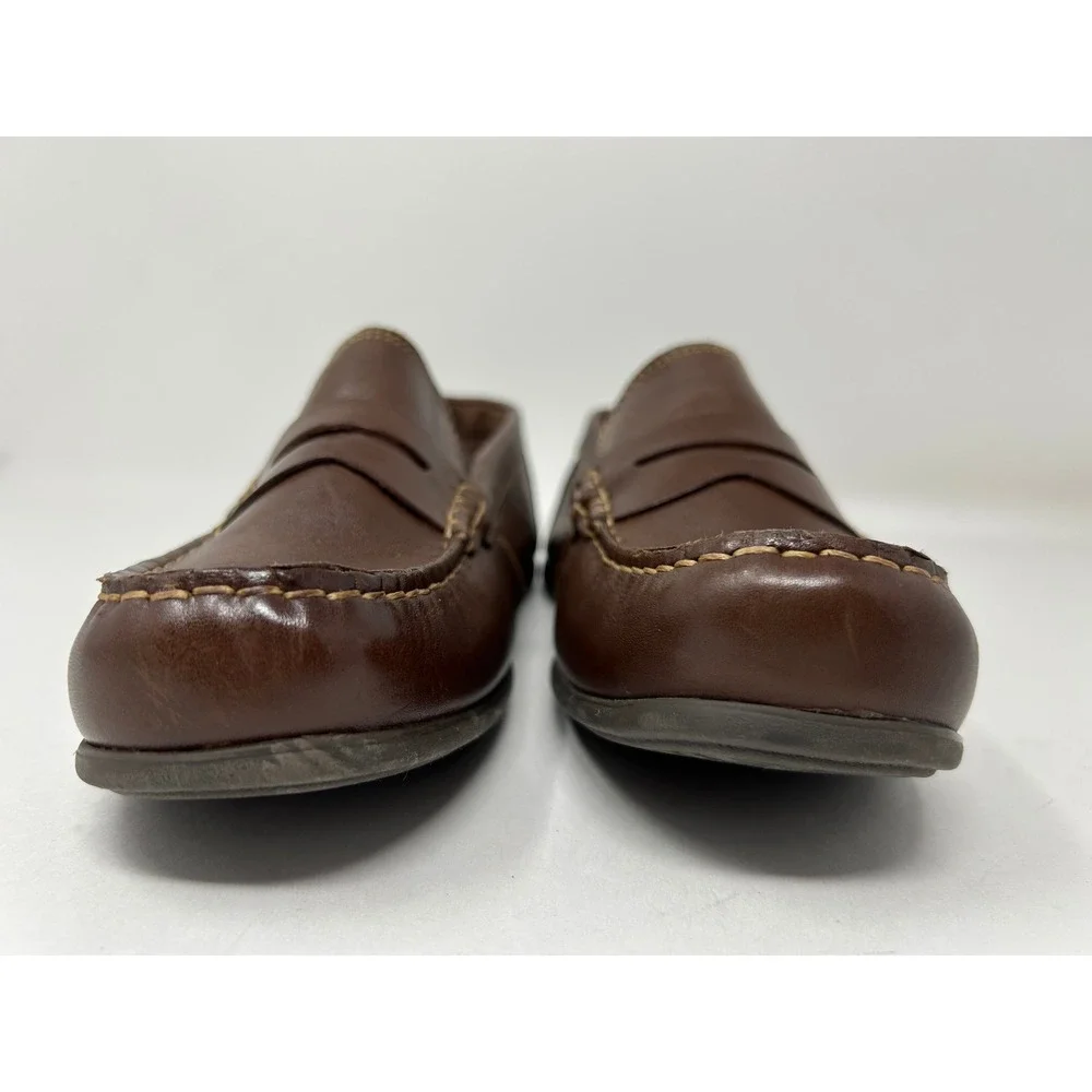 Florsheim Kids 4 M Brown Leather Penny Loafer Memory Foam Slip On Dress Shoes
